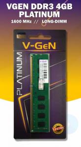 RAM Memory 4 GB, V-GEN Platinum DDR3 PC-12800