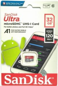 Micro SDHC (32 GB), 100 Mbps, Sandisk Ultra